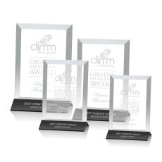 Employee Gifts - Rainsworth Jade/Black (Vertical) Rectangle Glass Award