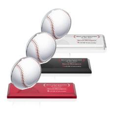 Employee Gifts - Northam Full Color Baseball Circle Crystal Award
