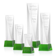 Employee Gifts - Easton Green on Base Obelisk Crystal Award