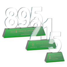 Employee Gifts - Milestone Optical Green Number Crystal Award