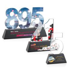 Employee Gifts - Milestone Optical Full Color Black Number Crystal Award