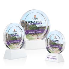 Employee Gifts - Templeton Full Color White on Base Circle Crystal Award