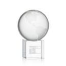 Globe Spheres on Cube Crystal Award