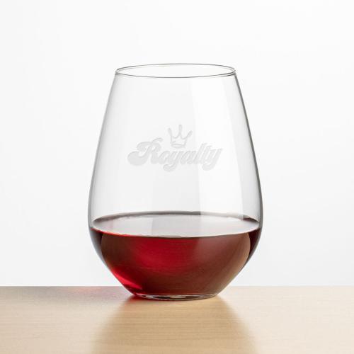 Corporate Recognition Gifts - Etched Barware - Wine Glasses - Townsend Stemless Wine - Deep Etch