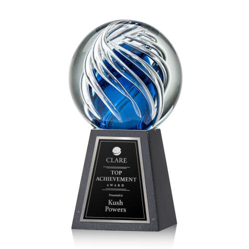 Corporate Awards - Glass Awards - Art Glass Awards - Genista Glass on Tall Marble Award
