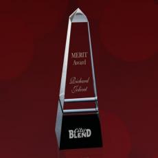 Groove Obelisk - Optical/Black - Art Glass Awards