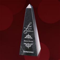 Marble Obelisk - Black - Art Glass Awards
