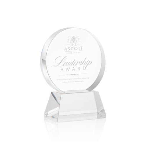 Corporate Awards - Glenwood Clear on Base Circle Crystal Award