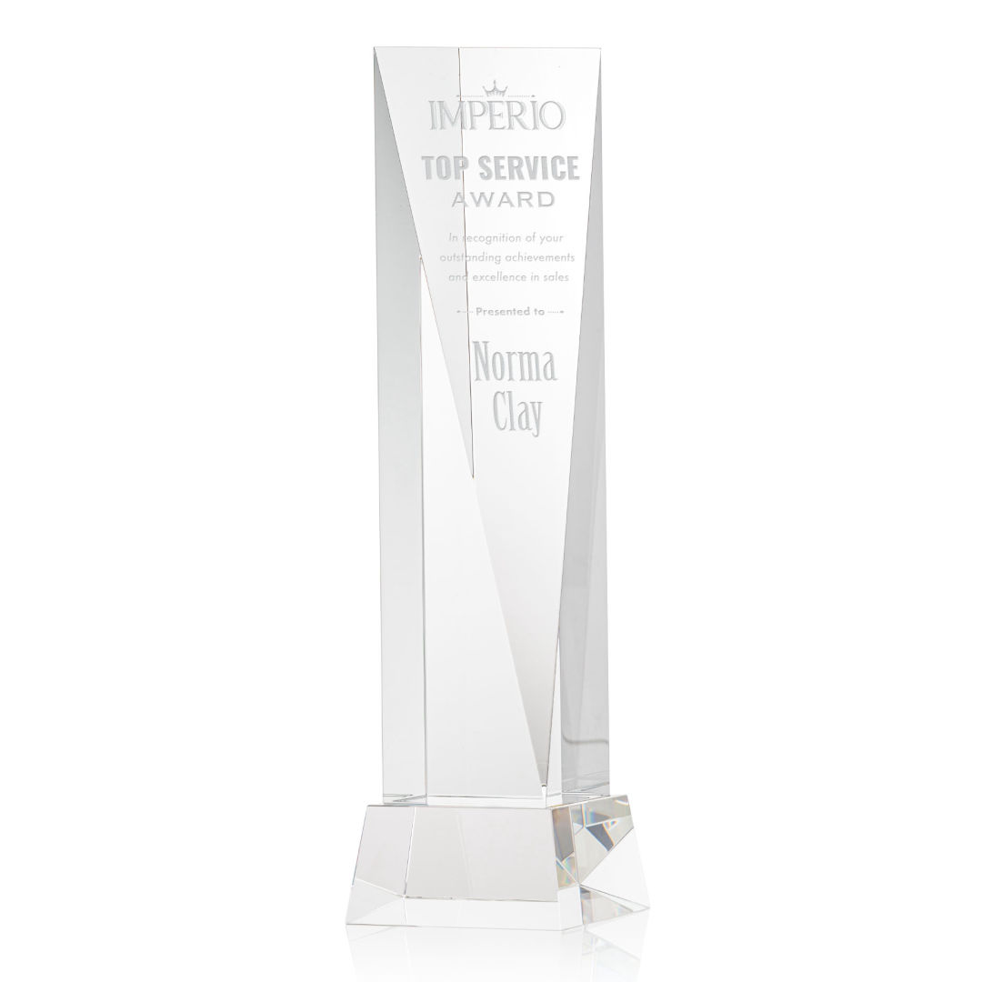 Recognition Plaques Clear Glass Horizontal Rectangle Award with Base  Appreciation