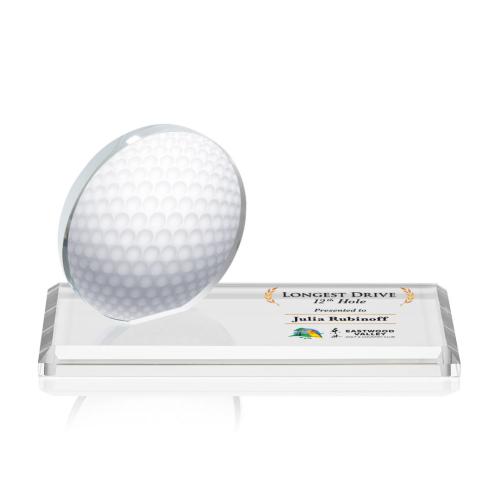 Corporate Awards - Northam Full Color Golf Circle Crystal Award