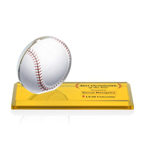 Corporate Awards - Northam Full Color Baseball Circle Crystal Award