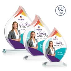 Employee Gifts - Worthington Full Color Clear Flame Crystal Award