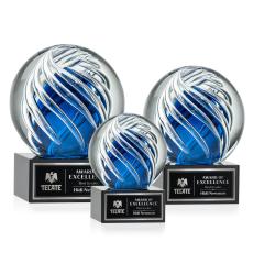 Employee Gifts - Genista Black on Hancock Base Spheres Glass Award