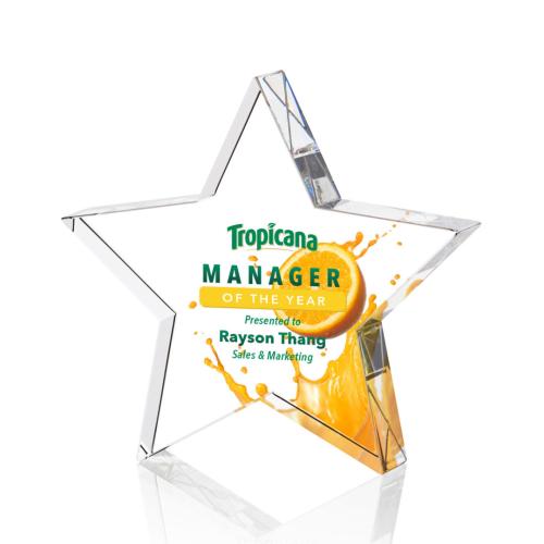 Corporate Awards - Standing Star Full Color Crystal Award