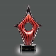 Rialto Award on Black Base - Art Glass Awards