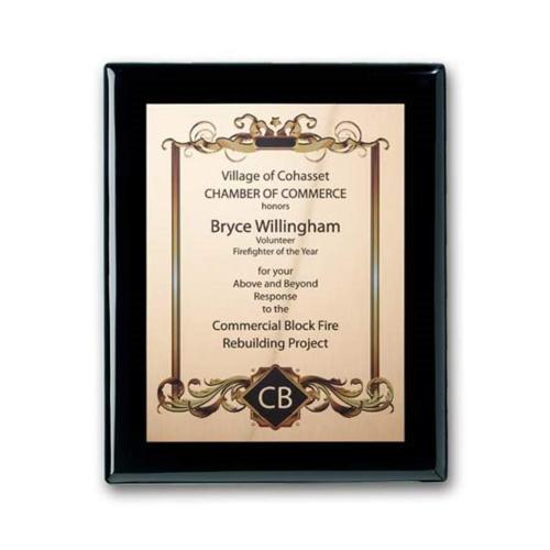 Corporate Awards - Full Color Awards - SpectraPrint™ Plaque - Ebony Gold