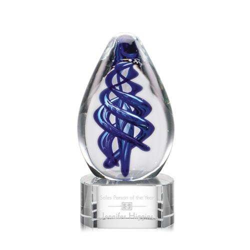 Corporate Awards - Glass Awards - Art Glass Awards - Expedia Clear on Paragon Base Circle Art Glass Award