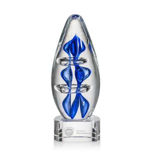 Corporate Awards - Glass Awards - Art Glass Awards - Eminence Clear on Paragon Base Circle Art Glass Award