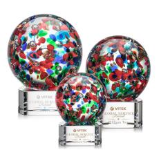 Employee Gifts - Fantasia Clear on Paragon Base Spheres Glass Award