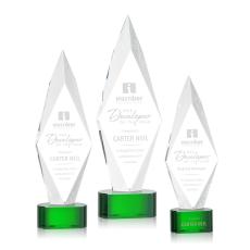 Employee Gifts - Manilow Green on Paragon Base Diamond Crystal Award