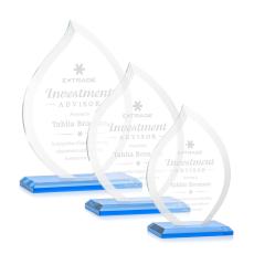 Employee Gifts - Nestor Sky Blue Flame Crystal Award