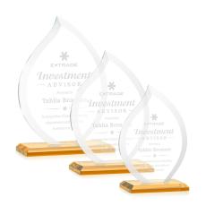 Employee Gifts - Nestor Amber Flame Crystal Award