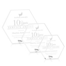Employee Gifts - Polaris Hexagon Silver Acrylic Award