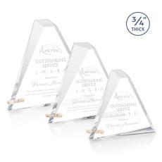 Employee Gifts - Mosaic Triangle Gold Pyramid Acrylic Award