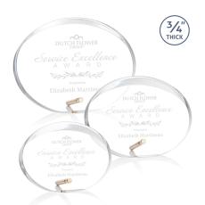 Employee Gifts - Mosaic Oval Gold Circle Acrylic Award