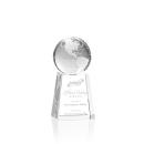 Globe Spheres on Tall Base Crystal Award