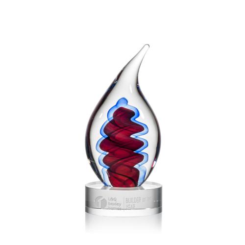 Corporate Awards - Glass Awards - Art Glass Awards - Trilogy Clear Flame Glass Award