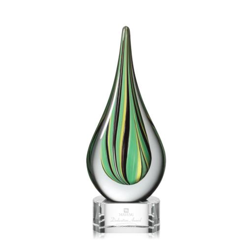 Corporate Awards - Glass Awards - Art Glass Awards - Aquilon Clear Base Glass Award