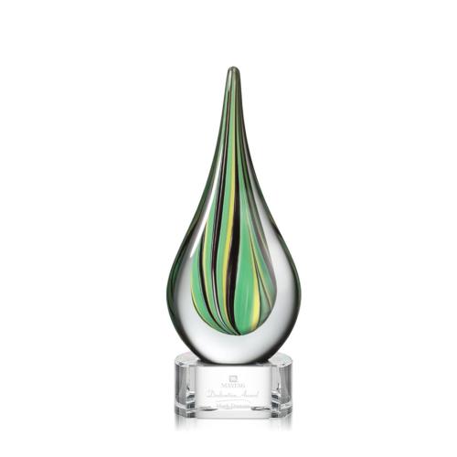 Corporate Awards - Glass Awards - Art Glass Awards - Aquilon Clear Base Glass Award