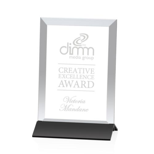 Corporate Awards - Crystal Awards - Rainsworth Black/Vertical Rectangle Crystal Award