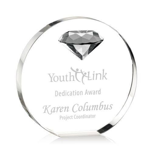 Corporate Awards - Anastasia Gemstone Diamond Circle Crystal Award