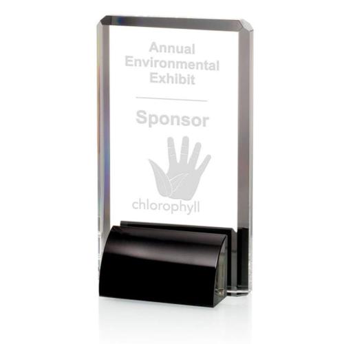 Corporate Awards - Crystal Awards - Veronese Black Rectangle Crystal Award