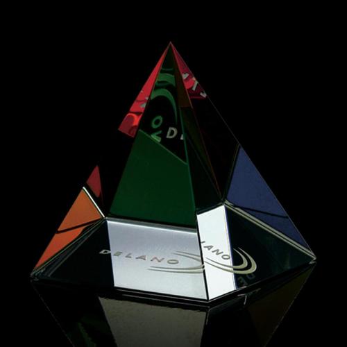 Corporate Awards - Colored Pyramid Crystal Award