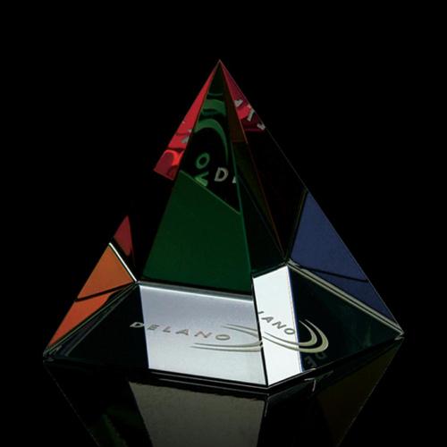Corporate Awards - Colored Pyramid Crystal Award