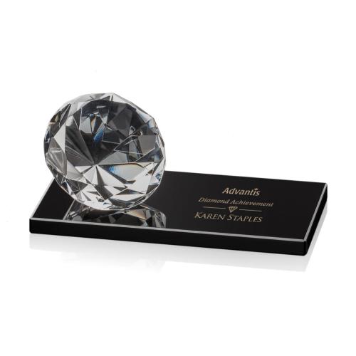 Corporate Awards - Gemstone Diamond on Black Crystal Award