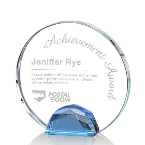 Corporate Awards - Maplin Sky Blue Circle Crystal Award