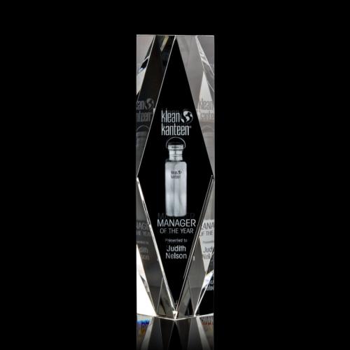 Corporate Awards - Crystal Awards - President 3D Obelisk Crystal Award