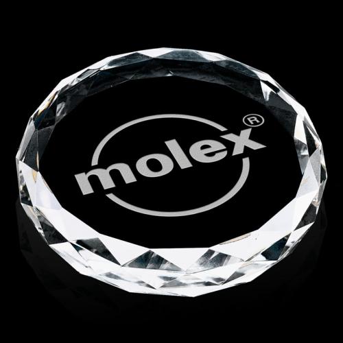 Corporate Awards - Crystal Awards - Crystal Paperweights - Round Paperweight