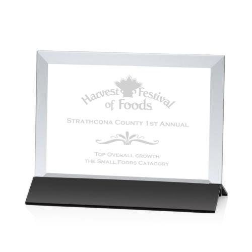 Corporate Awards - Rainsworth Black/Horizontal Rectangle Crystal Award