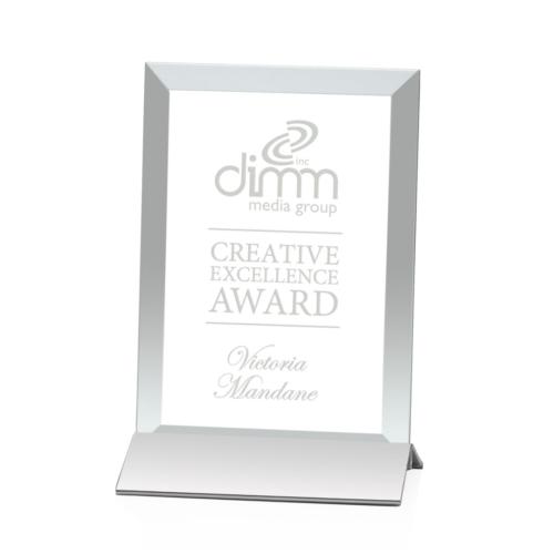 Corporate Awards - Rainsworth Jade/Silver (Vertical) Rectangle Glass Award