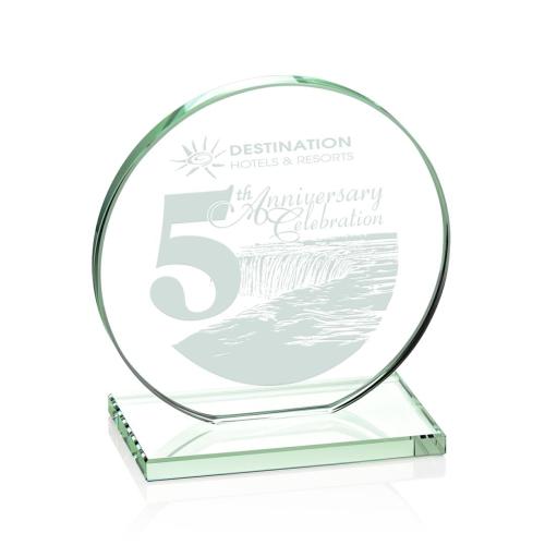 Corporate Awards - Glass Awards - Jade Glass Awards - Victoria Jade Circle Glass Award