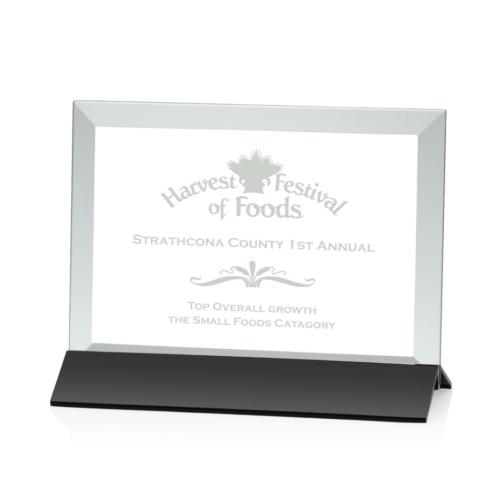 Corporate Awards - Rainsworth Jade/Black (Horizontal) Rectangle Glass Award