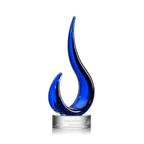 Corporate Awards - Glass Awards - Art Glass Awards - Royal Blaze Flame Glass Award