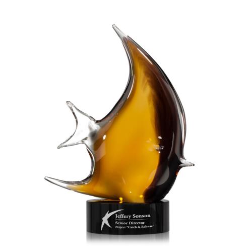 Corporate Awards - Glass Awards - Art Glass Awards - Soho Fish Animals Glass Award