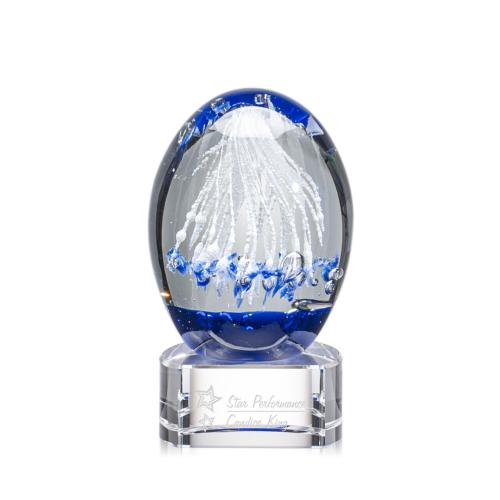 Corporate Awards - Glass Awards - Art Glass Awards - Starburst Glass on Paragon Base Award