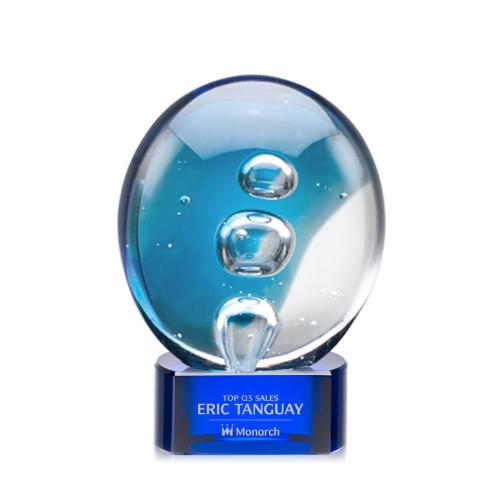 Corporate Awards - Glass Awards - Art Glass Awards - Zoltan Circle on Paragon Base Glass Award